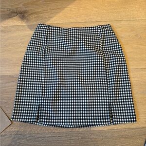 black and white gingham skirt